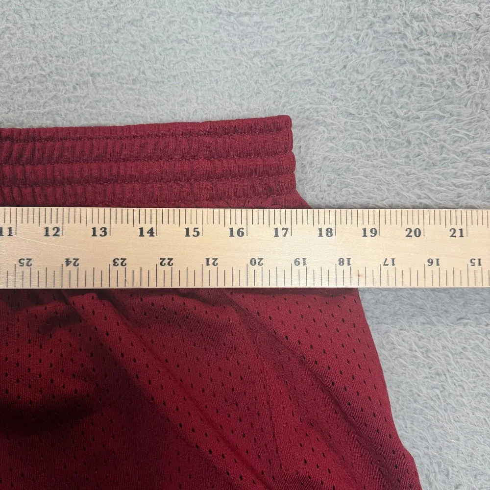 Vintage Nike Mens Basketball Shorts XXL Maroon Burgundy Mesh Striped Athletic